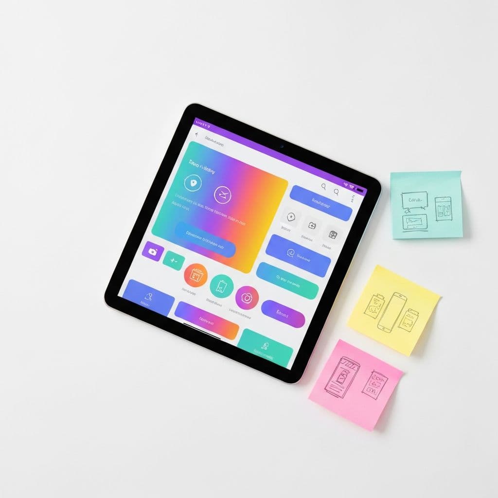 Mobile app interface designed with AI tools